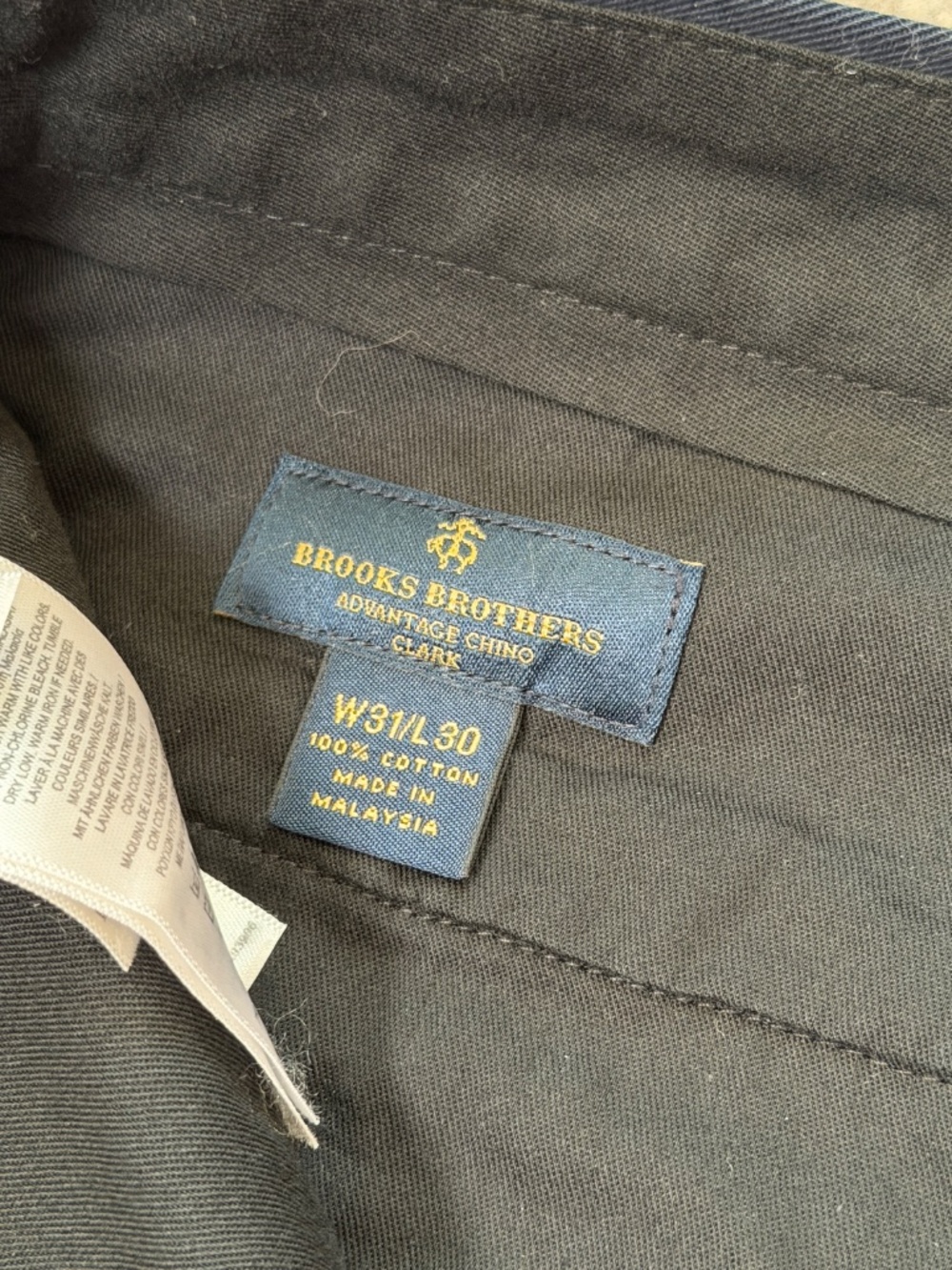 Brooks Brothers Clark Fit Advantage Chino Navy 31x30 - Picture 7 of 9